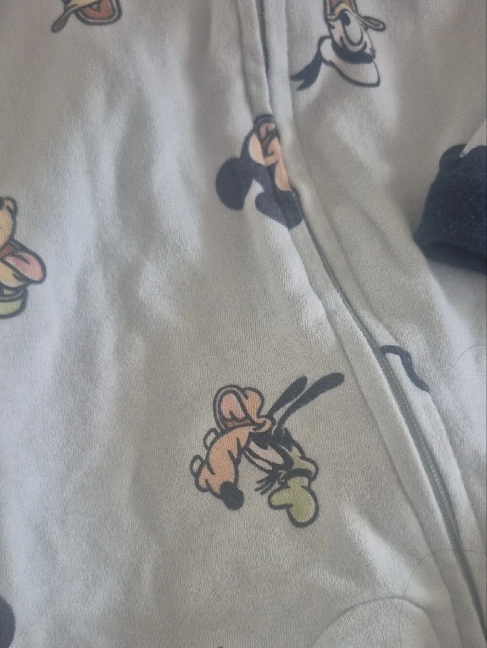 Disney Light Blue Mickey Mouse Footed One-Piece